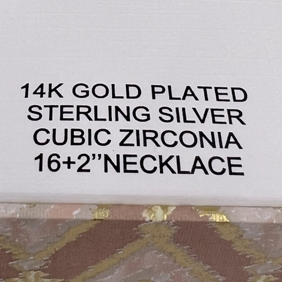 RACHEL ZOE, STERLING SILVER 18KT GOLD PLATED MOTHER OF PEARL CLOVER NECKLACE, CZ - Picture 11 of 16